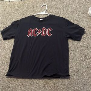 H&M Black and Red AC/DC Short Sleeve Tee